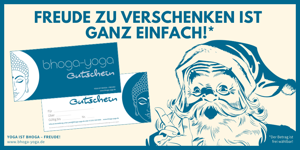 Zu Weihnachten Freude verschenken mit einem Yoga-Gutschein von bhoga-yoga