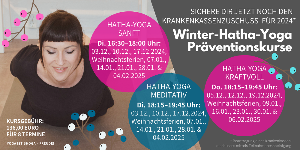 Krankenkassen-anerkannte Hatha-Yoga Präventionskurse im Studio bei bhoga-yoga